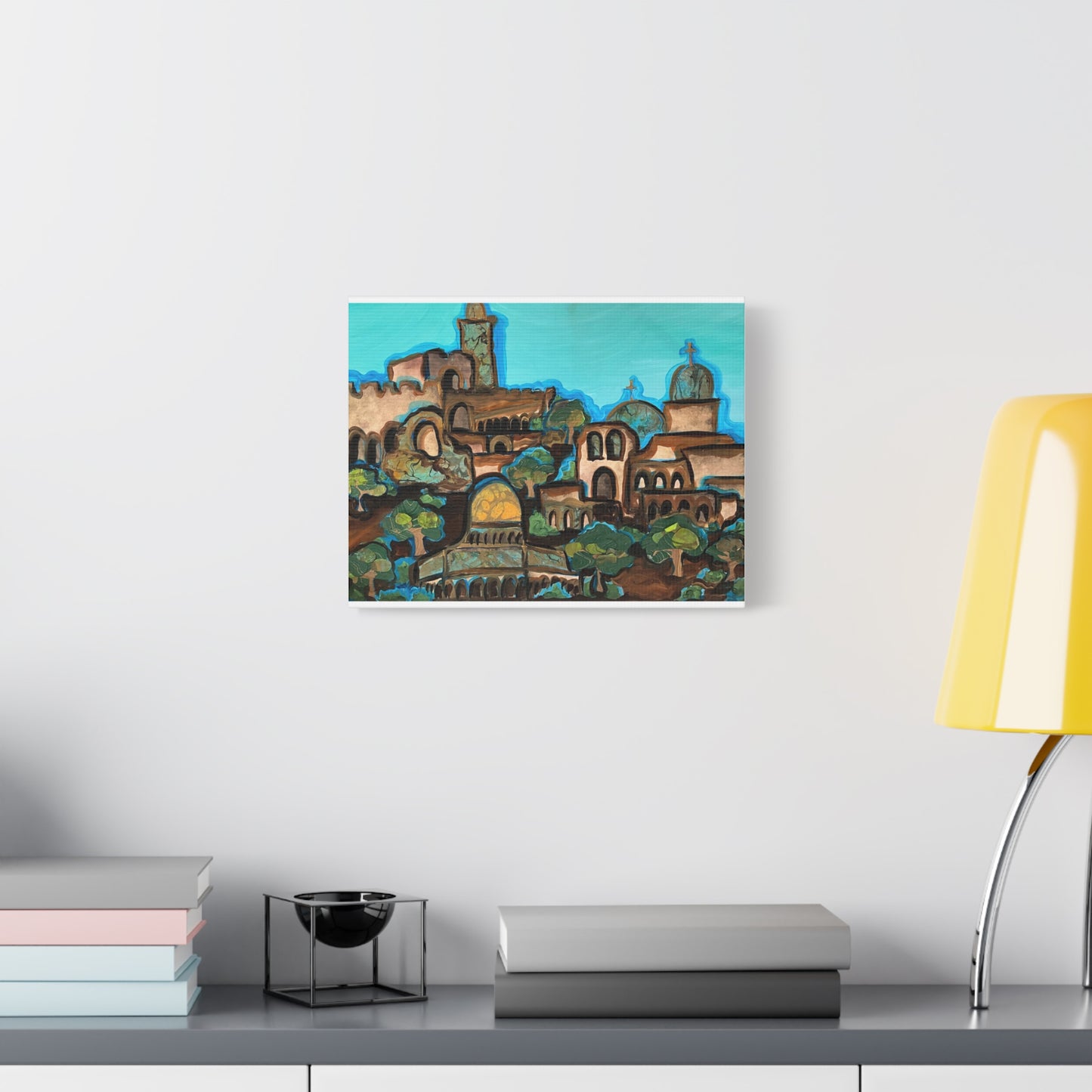 Artistic Canvas Print - Vibrant Architectural Landscape Wall Art