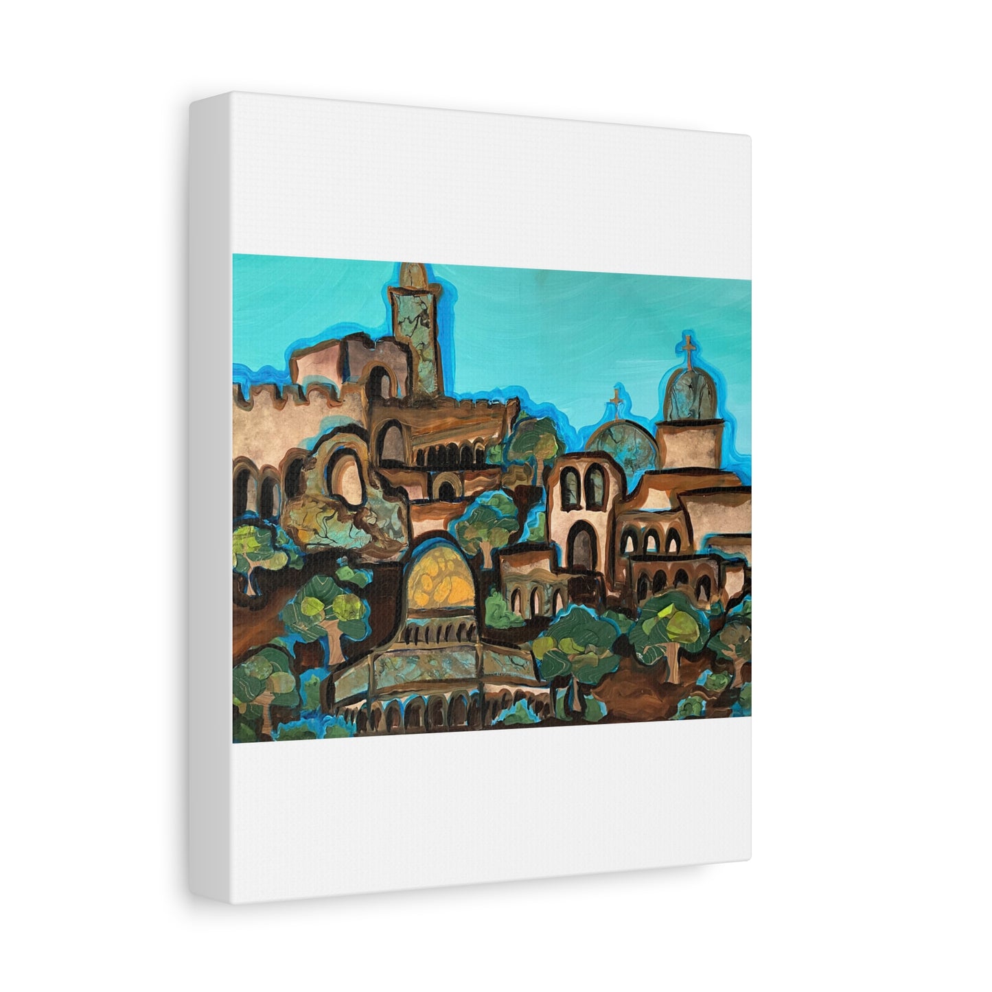 Artistic Canvas Print - Vibrant Architectural Landscape Wall Art