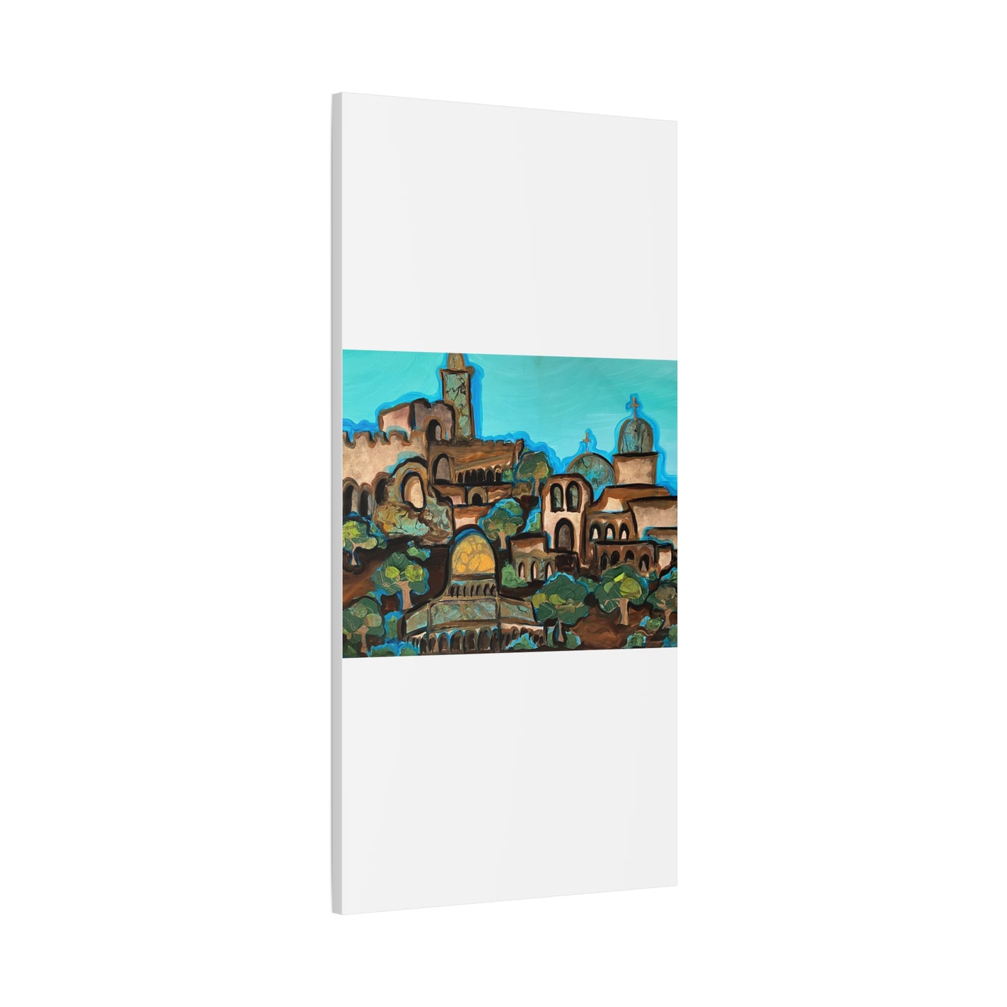 Artistic Canvas Print - Vibrant Architectural Landscape Wall Art