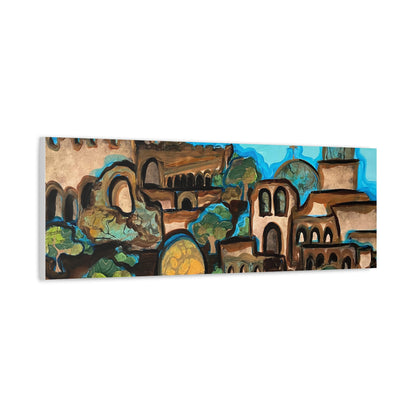 Artistic Canvas Print - Vibrant Architectural Landscape Wall Art