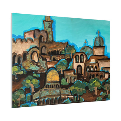 Artistic Canvas Print - Vibrant Architectural Landscape Wall Art