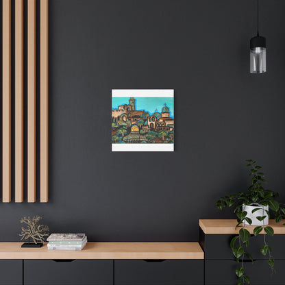 Artistic Canvas Print - Vibrant Architectural Landscape Wall Art