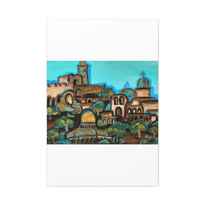 Artistic Canvas Print - Vibrant Architectural Landscape Wall Art