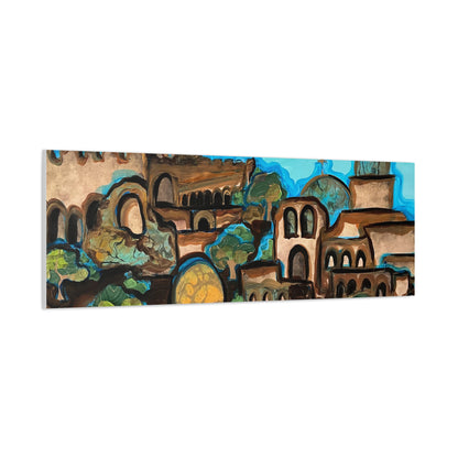 Artistic Canvas Print - Vibrant Architectural Landscape Wall Art