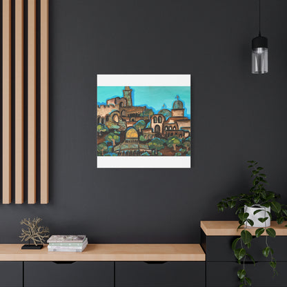 Artistic Canvas Print - Vibrant Architectural Landscape Wall Art