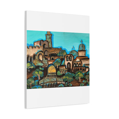 Artistic Canvas Print - Vibrant Architectural Landscape Wall Art