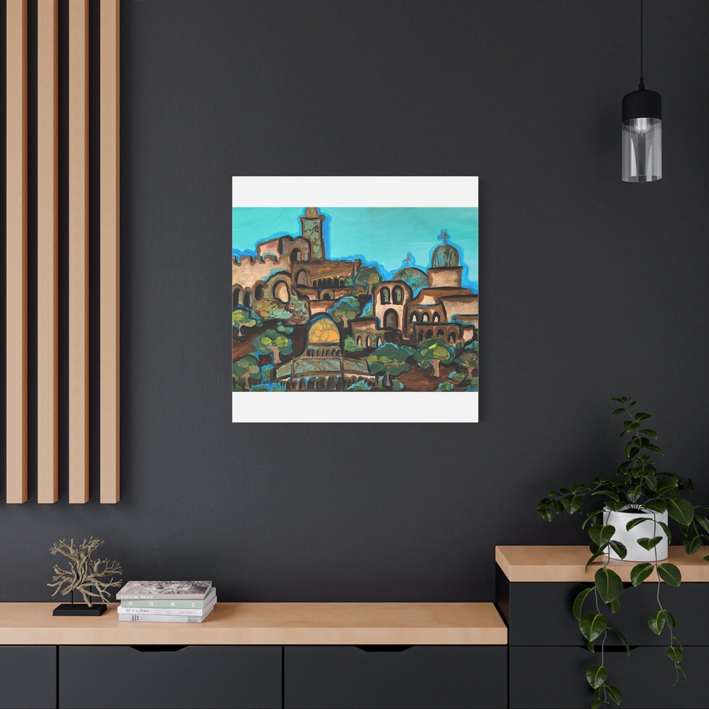 Artistic Canvas Print - Vibrant Architectural Landscape Wall Art