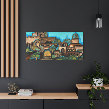 Artistic Canvas Print - Vibrant Architectural Landscape Wall Art