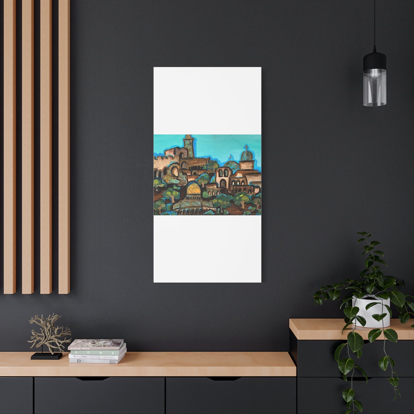 Artistic Canvas Print - Vibrant Architectural Landscape Wall Art