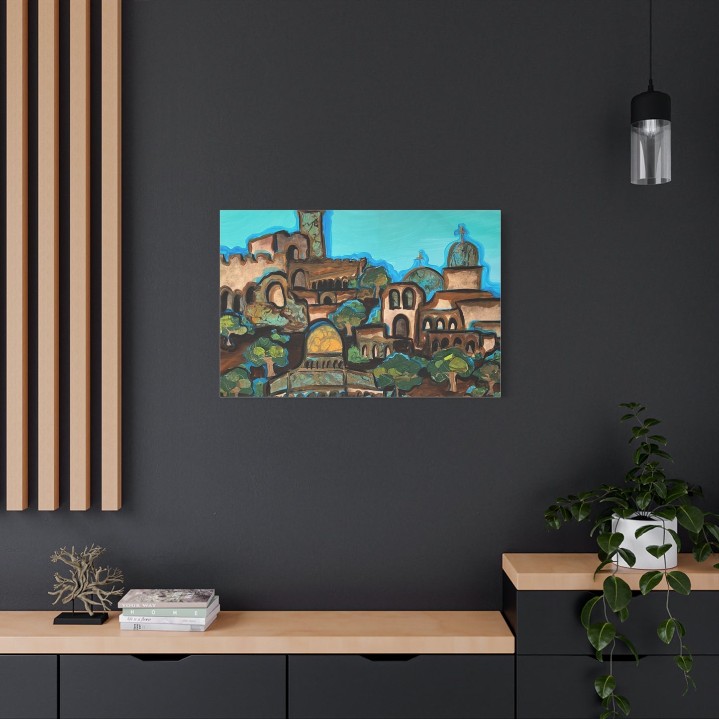 Artistic Canvas Print - Vibrant Architectural Landscape Wall Art