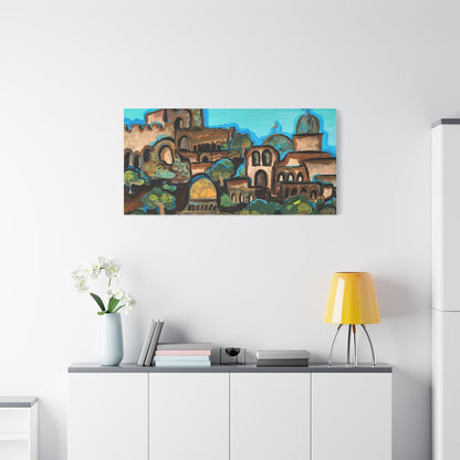 Artistic Canvas Print - Vibrant Architectural Landscape Wall Art