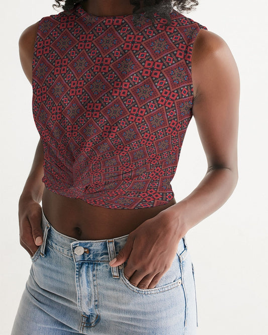 Palestinian @ Heart Women's  All-Over Print Twist-Front Tank