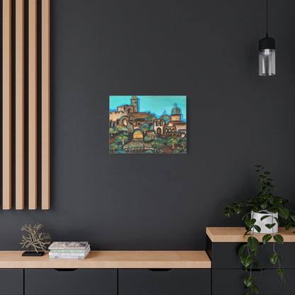 Artistic Canvas Print - Vibrant Architectural Landscape Wall Art