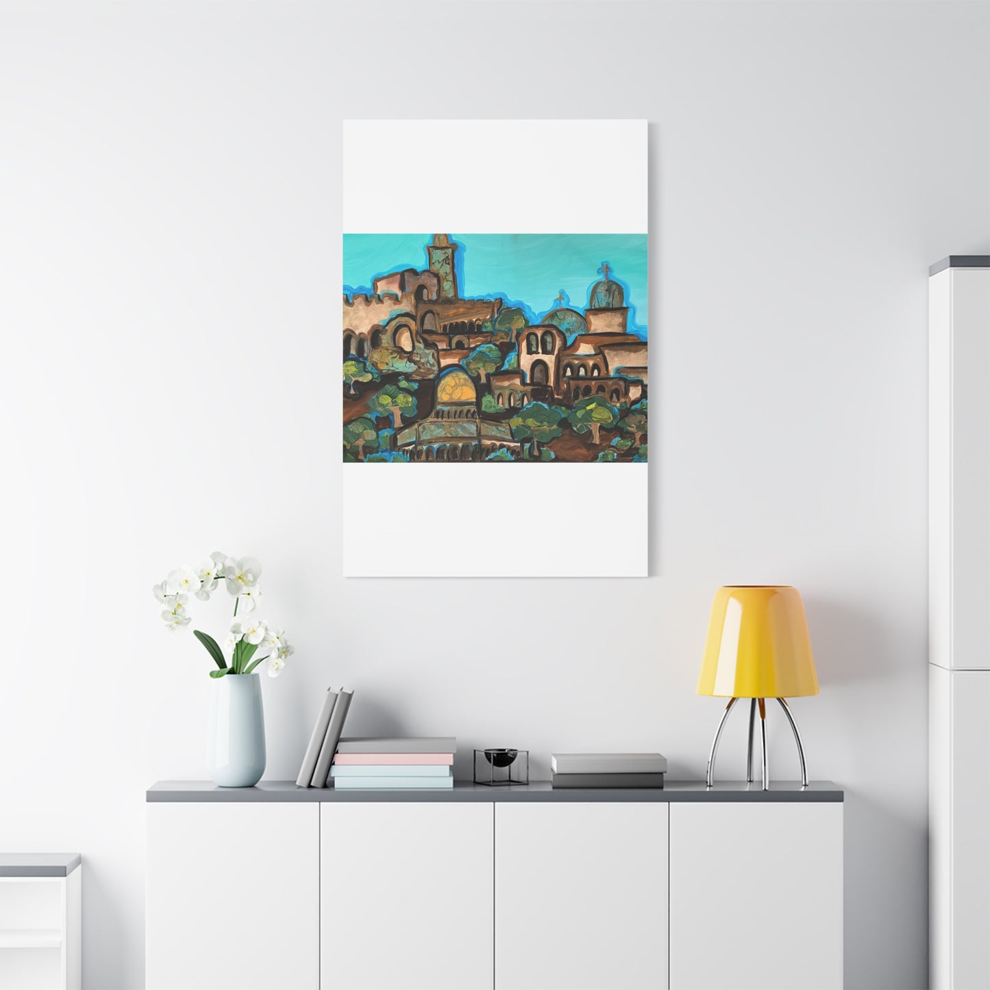 Artistic Canvas Print - Vibrant Architectural Landscape Wall Art