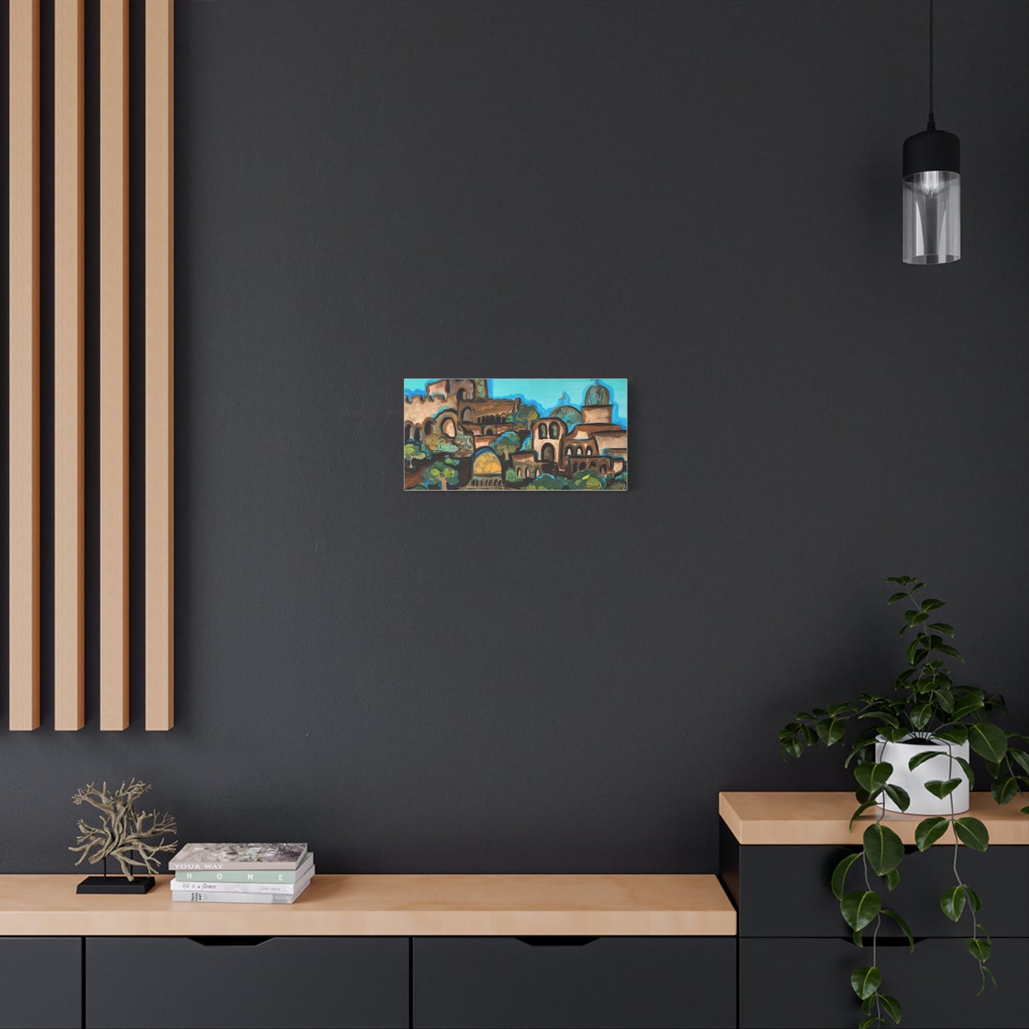 Artistic Canvas Print - Vibrant Architectural Landscape Wall Art