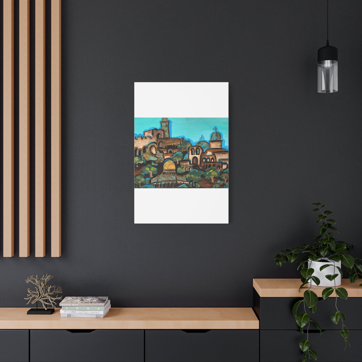 Artistic Canvas Print - Vibrant Architectural Landscape Wall Art