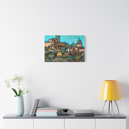 Artistic Canvas Print - Vibrant Architectural Landscape Wall Art