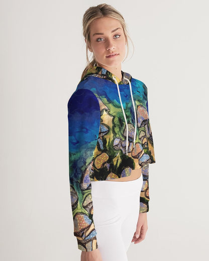 Mushrooms are Magic! Women's All-Over Print Cropped Hoodie