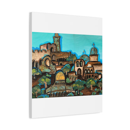 Artistic Canvas Print - Vibrant Architectural Landscape Wall Art