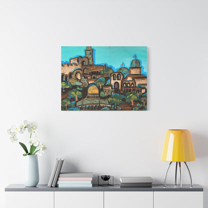 Artistic Canvas Print - Vibrant Architectural Landscape Wall Art