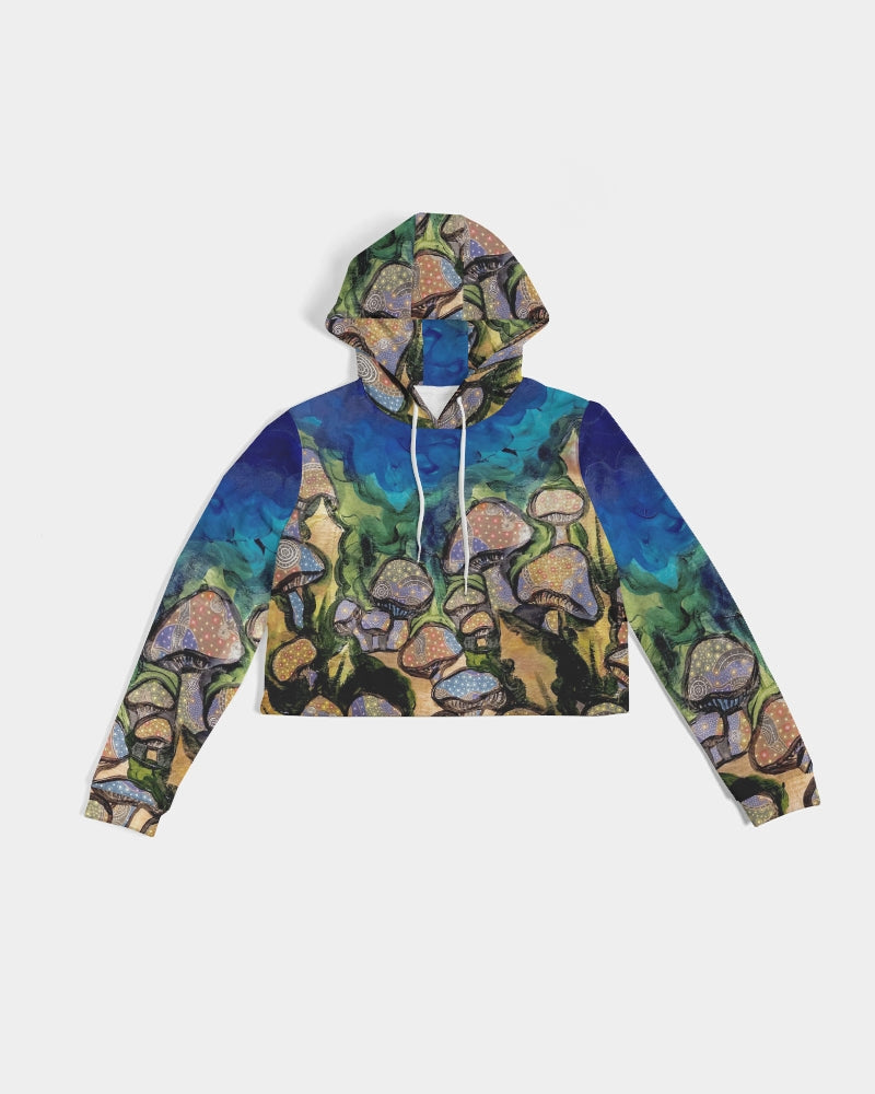 Mushrooms are Magic! Women's All-Over Print Cropped Hoodie