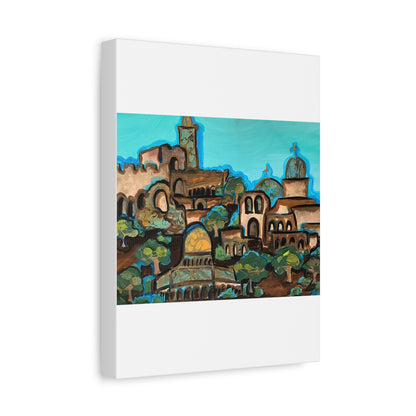 Artistic Canvas Print - Vibrant Architectural Landscape Wall Art