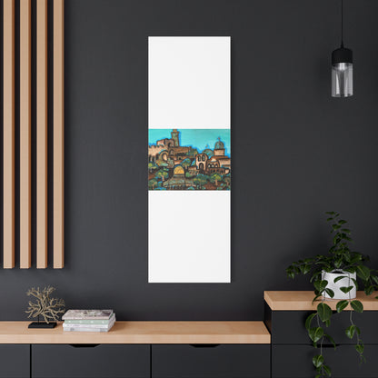 Artistic Canvas Print - Vibrant Architectural Landscape Wall Art