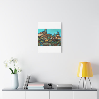 Artistic Canvas Print - Vibrant Architectural Landscape Wall Art