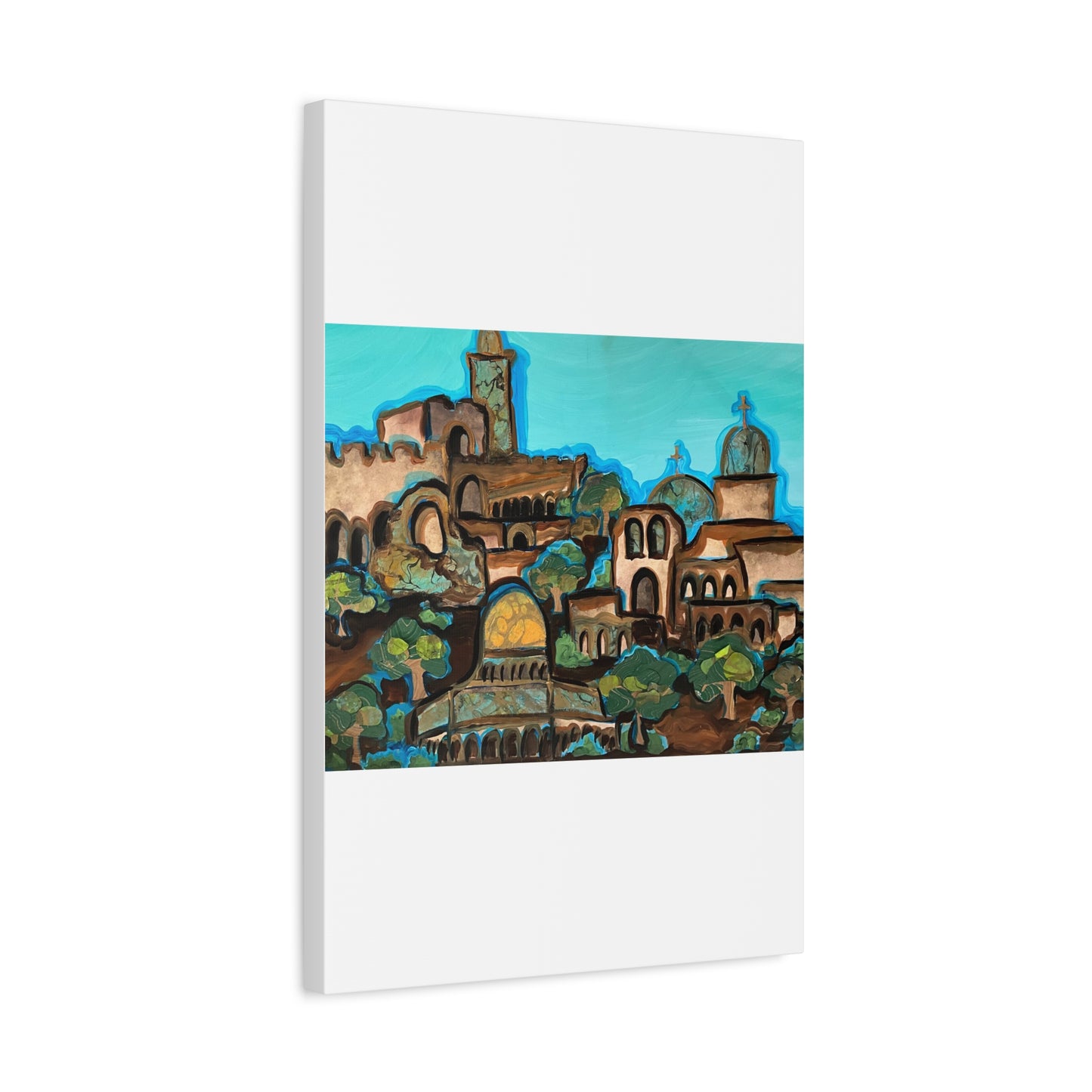 Artistic Canvas Print - Vibrant Architectural Landscape Wall Art