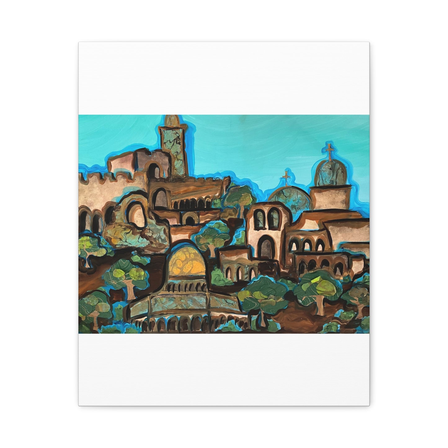 Artistic Canvas Print - Vibrant Architectural Landscape Wall Art