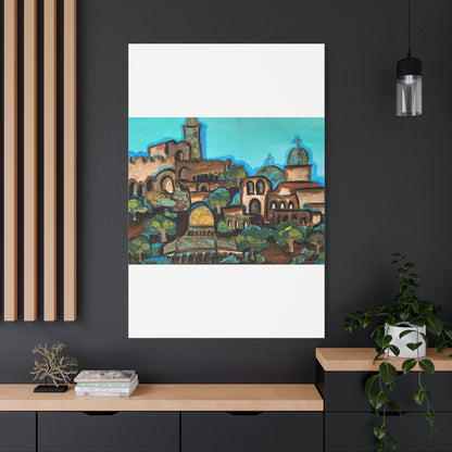 Artistic Canvas Print - Vibrant Architectural Landscape Wall Art