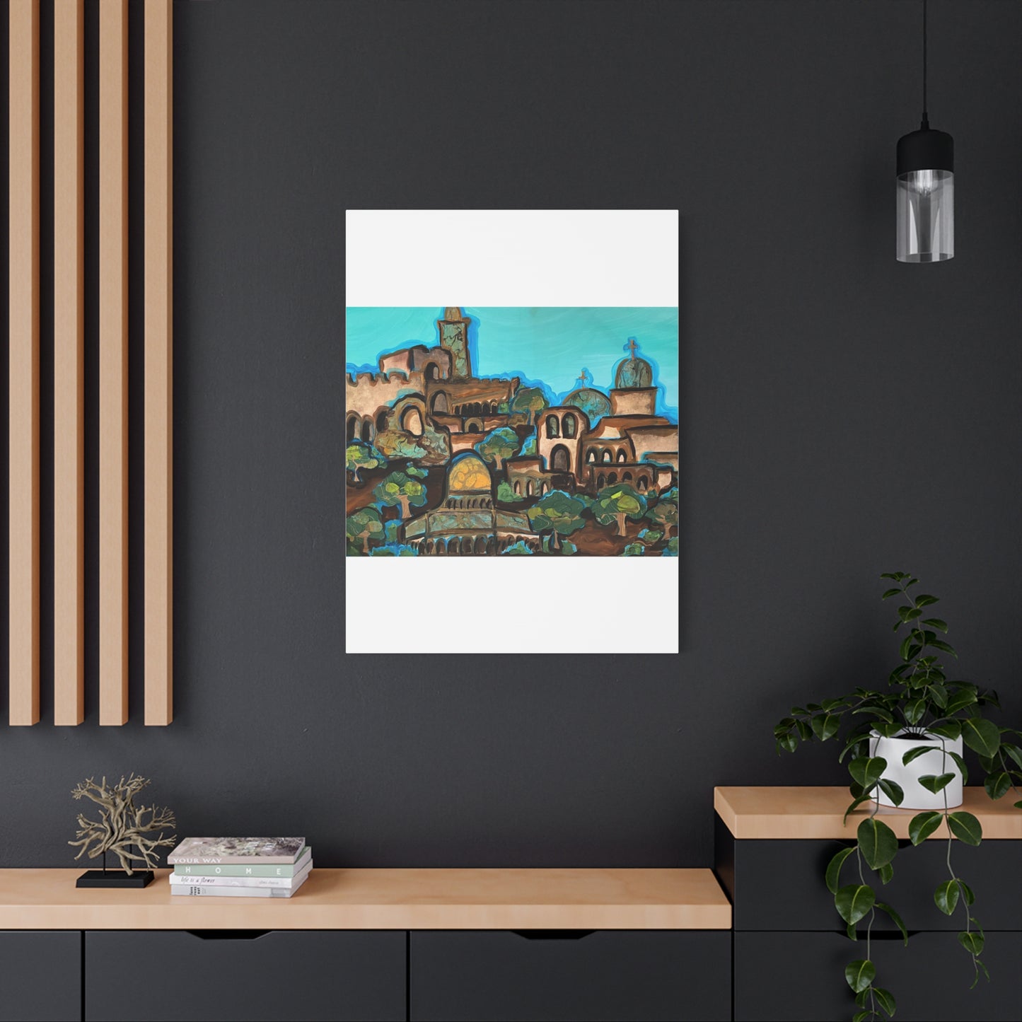 Artistic Canvas Print - Vibrant Architectural Landscape Wall Art