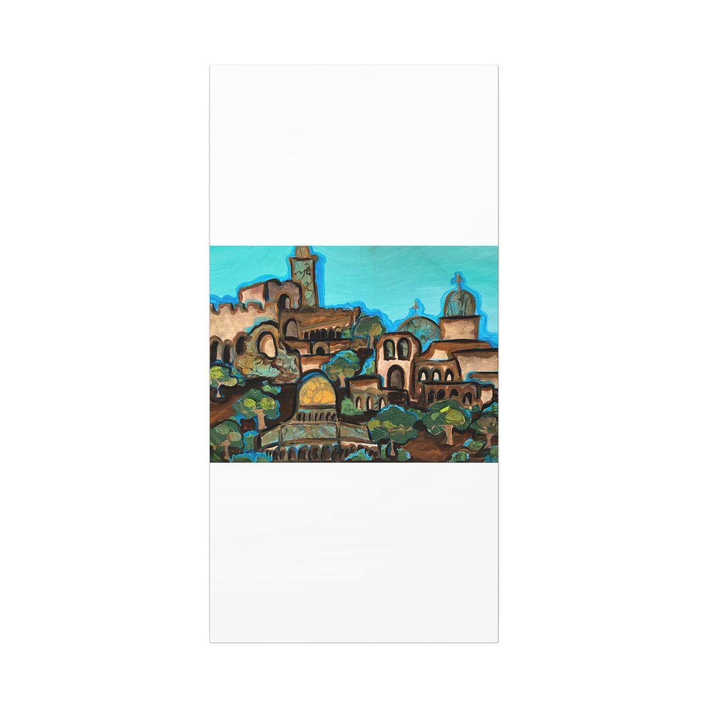 Artistic Canvas Print - Vibrant Architectural Landscape Wall Art