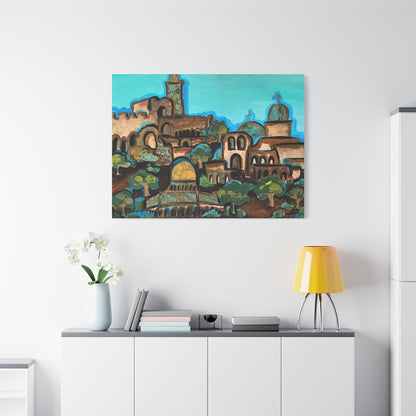 Artistic Canvas Print - Vibrant Architectural Landscape Wall Art