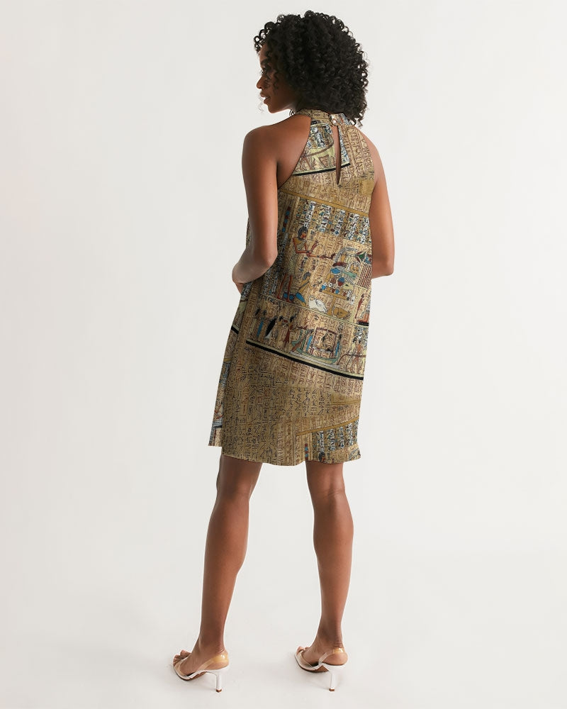 Walk like an Egyptian Women's All-Over Print Halter Dress