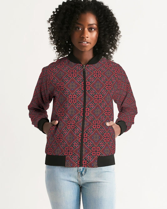 Palestinian @ Heart Women's All-Over Print Bomber Jacket