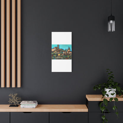 Artistic Canvas Print - Vibrant Architectural Landscape Wall Art