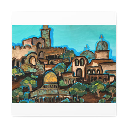 Artistic Canvas Print - Vibrant Architectural Landscape Wall Art