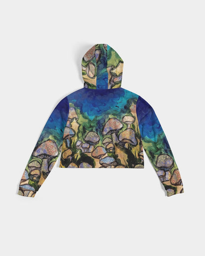 Mushrooms are Magic! Women's All-Over Print Cropped Hoodie