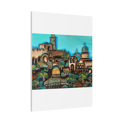 Artistic Canvas Print - Vibrant Architectural Landscape Wall Art