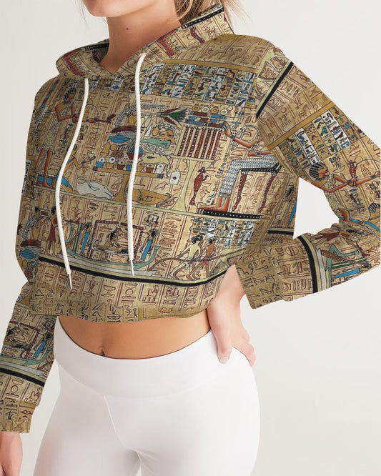 Walk like an Egyptian Women's All-Over Print Cropped Hoodie