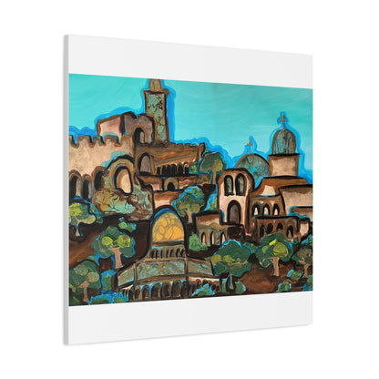 Artistic Canvas Print - Vibrant Architectural Landscape Wall Art