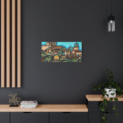 Artistic Canvas Print - Vibrant Architectural Landscape Wall Art