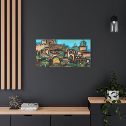 Artistic Canvas Print - Vibrant Architectural Landscape Wall Art