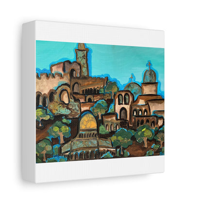 Artistic Canvas Print - Vibrant Architectural Landscape Wall Art