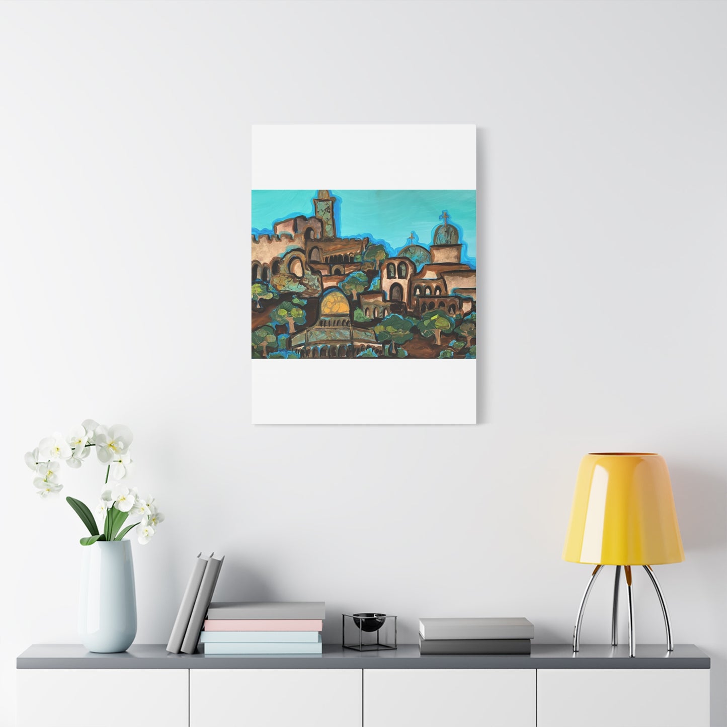 Artistic Canvas Print - Vibrant Architectural Landscape Wall Art