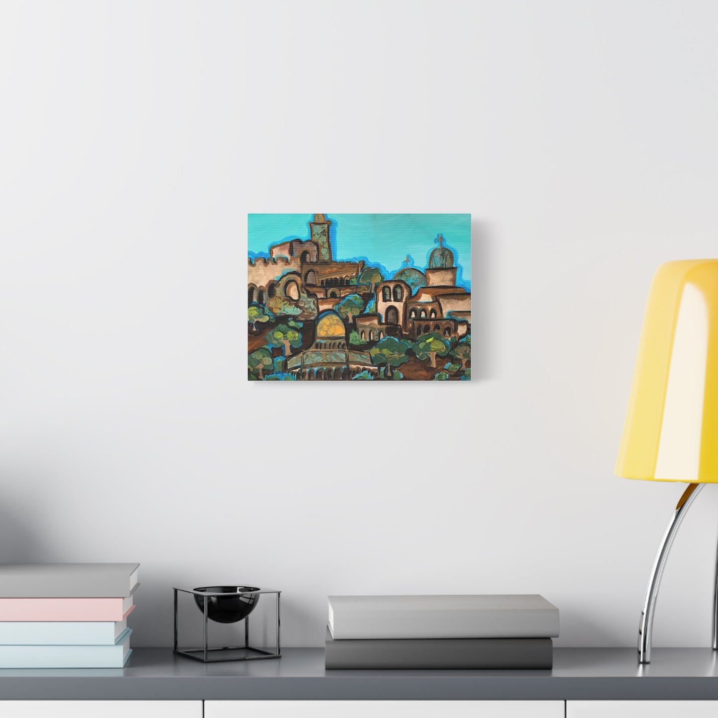 Artistic Canvas Print - Vibrant Architectural Landscape Wall Art