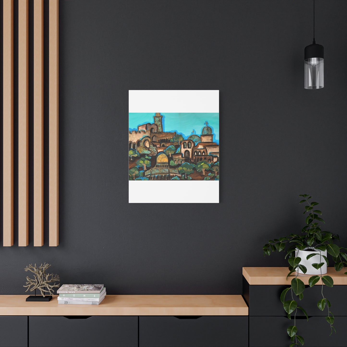 Artistic Canvas Print - Vibrant Architectural Landscape Wall Art