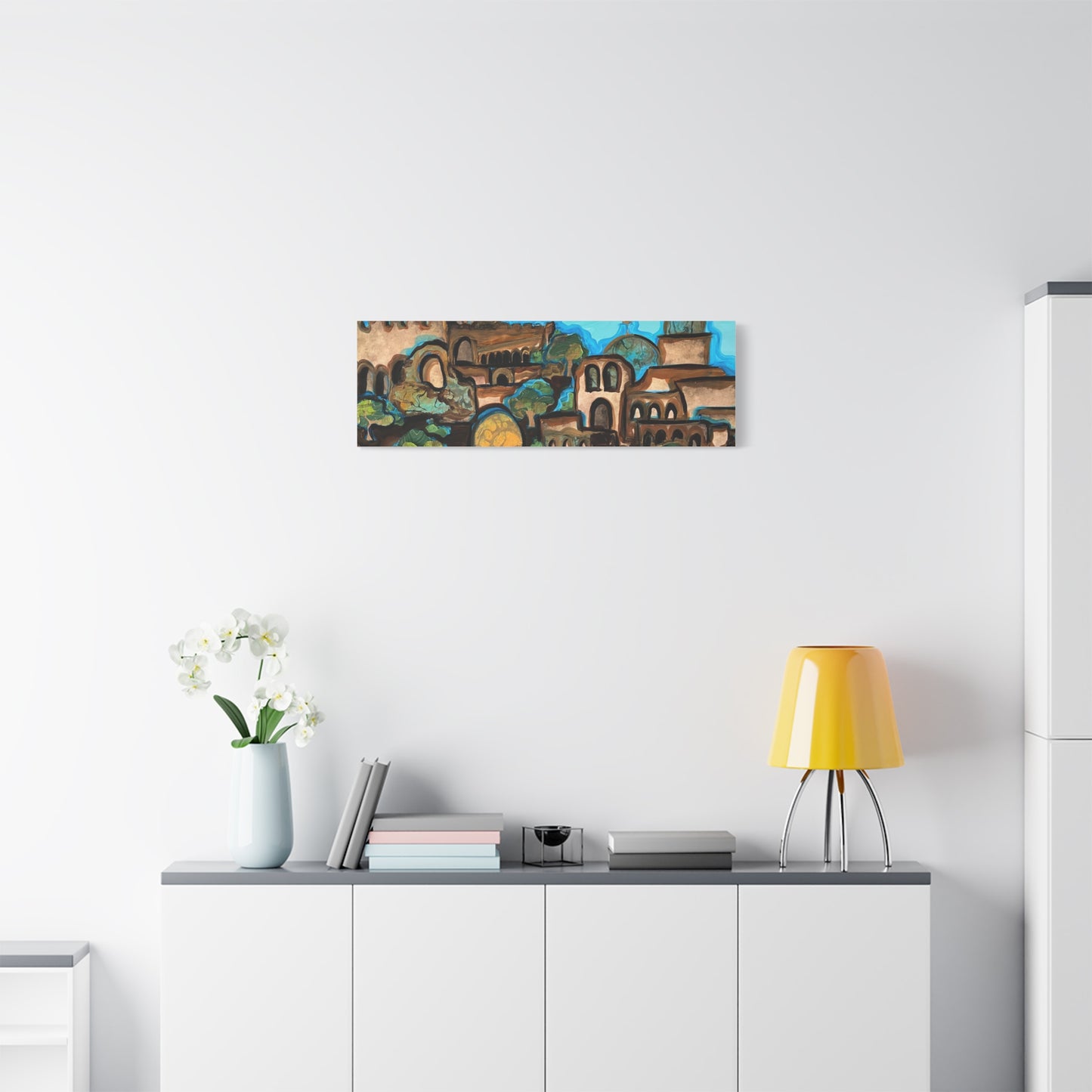 Artistic Canvas Print - Vibrant Architectural Landscape Wall Art