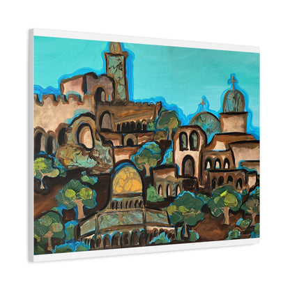 Artistic Canvas Print - Vibrant Architectural Landscape Wall Art